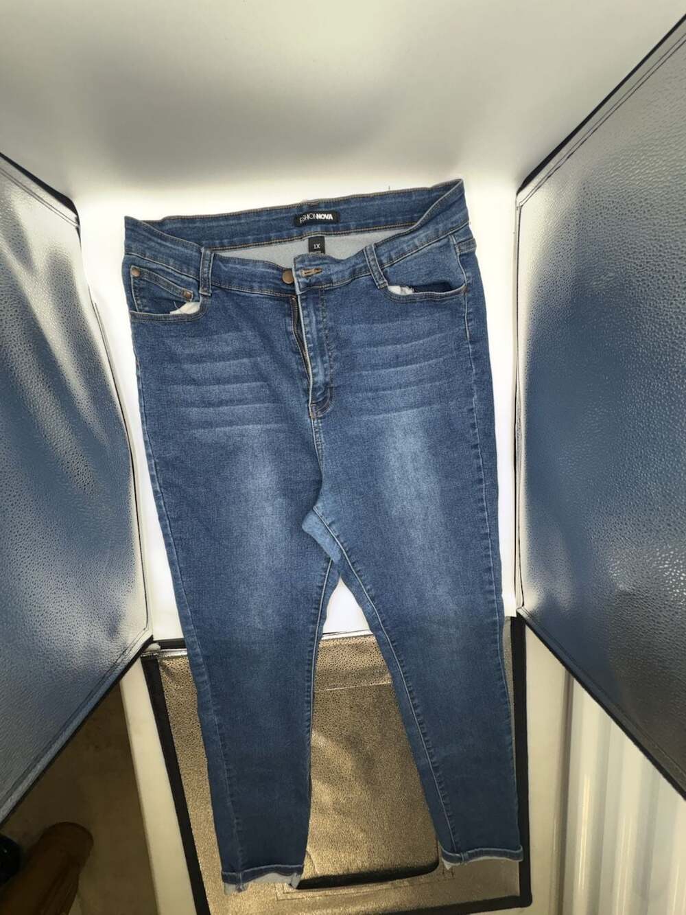 Fashion Nova Women's Plus Size Dark Wash Skinny Jeans, Size 1X